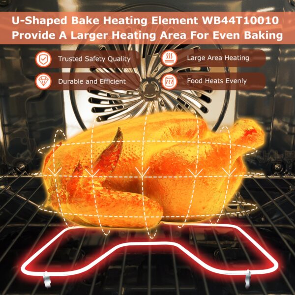 Replacement GE Oven Bottom Heating Element WB44T10010 - Compatible with GE Spectra Oven Element, 2585W, 240V, Fast Heating & Easy Installation - Image 7