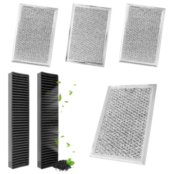 6PCS Microwave Grease Filter & Charcoal Filter Set Compatible with LG LMV2031ST, LMV2031BD, LMHM2237ST, LMH2235ST, Microwave Filter Replacement Replace 5230W1A003A 5230W1A012B - Image 4