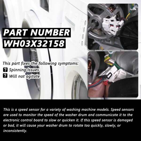 WH03X32158 Washer Speed Sensor Compatible with GE Hotpoint Washing Machine - Image 3