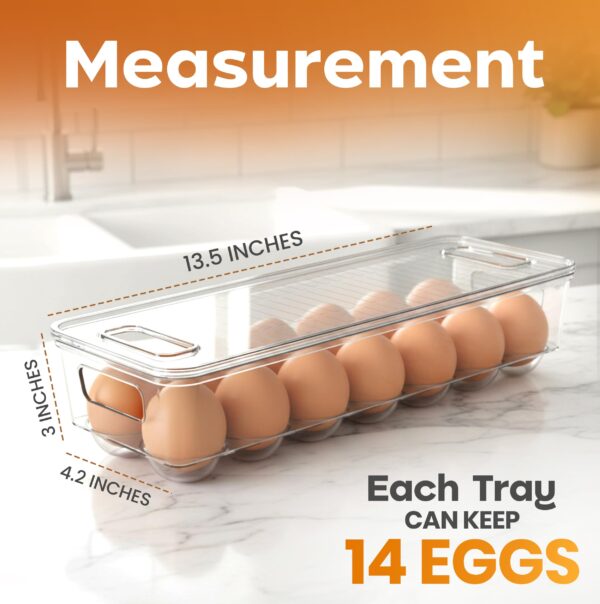 Utopia Home Egg Holder for Fridge, Stackable Egg Container, 1 Pack, Clear - Image 3