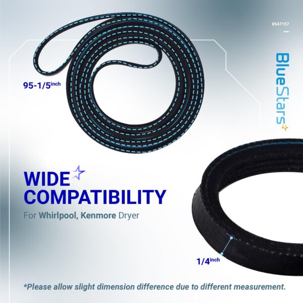 BlueStars Ultra Durable 8547157 Dryer Drum Belt 94 in Replacement Part - Compatible with Whirlpool & Kenmore Dryers - Replaces WP8547157 AP6013152 - Image 5