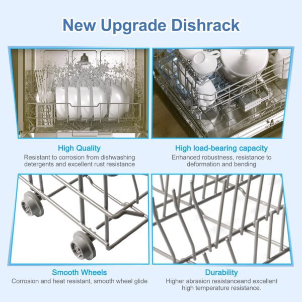 DD82-01384A Dishwasher Lower Rack Replacement for Samsung DW80R2031US, DW80R2031UG, DW80N3030US, DW80N3030UB, DW80N3030UW, DW80M2020US Series – Exact OEM Dimensions 22.5”x20.5” Dishwasher Bottom Rack - Image 5