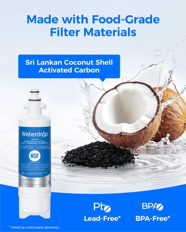 Waterdrop ADQ36006101 Water Filter, Replacement for LG® LT700P®, 3 Combo