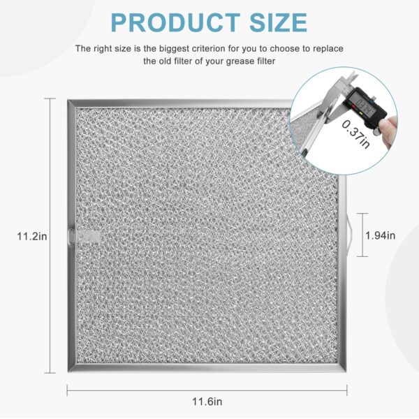 AMI PARTS 99010316 Range Hood Grease Filter 11 1/4" x 11 3/4" 2 Pack - Image 5