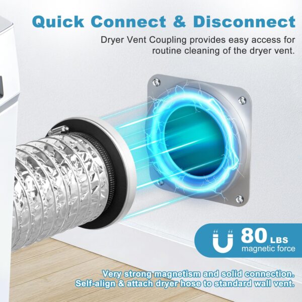 Magnetic Dryer Vent Connector Kit, 4-Inch Quick Connect with 3.3FT Hose - Image 5