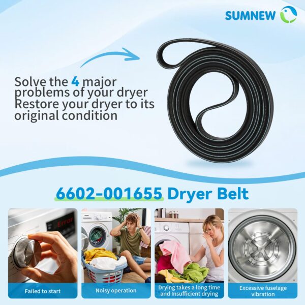 6602-001655 Dryer Belt Replacement Part Compatible with Samsung Dryers - Image 4