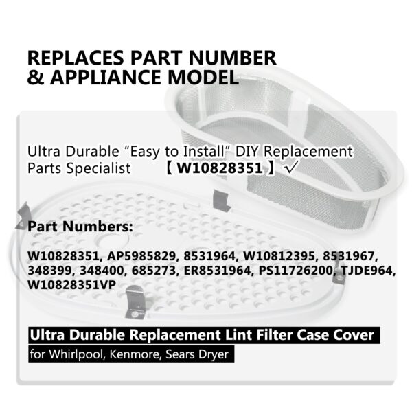 W10828351 Dryer Lint Screen Cover And Filter Part - Image 7