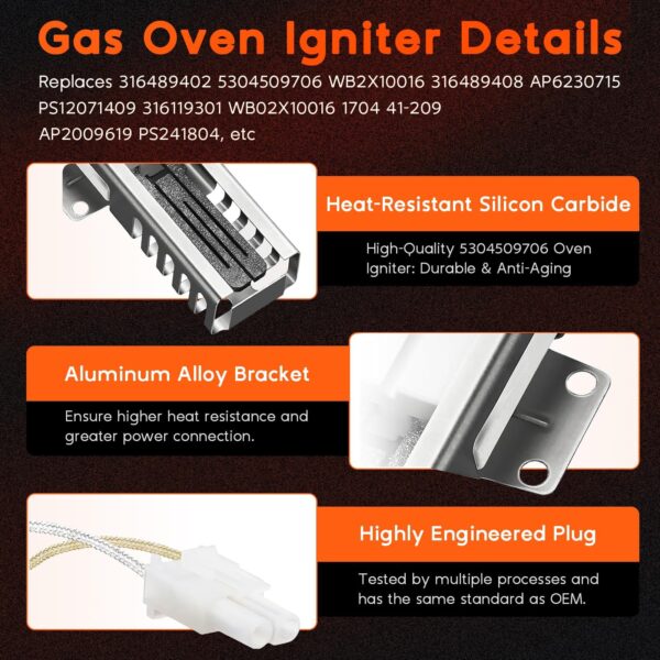 5304509706 Oven Igniter Fit for Frigidaire Gas Oven - Image 3
