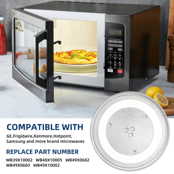 12.5" Microwave Glass Plate Replacement Fit GE Frigidaire Kenmore Hotpoint Samsung-12 1/2" Microwave Glass Turntable Tray Replaces WB39X10003 WB39X10002 WB49X10002 WB49X10069 - Image 2