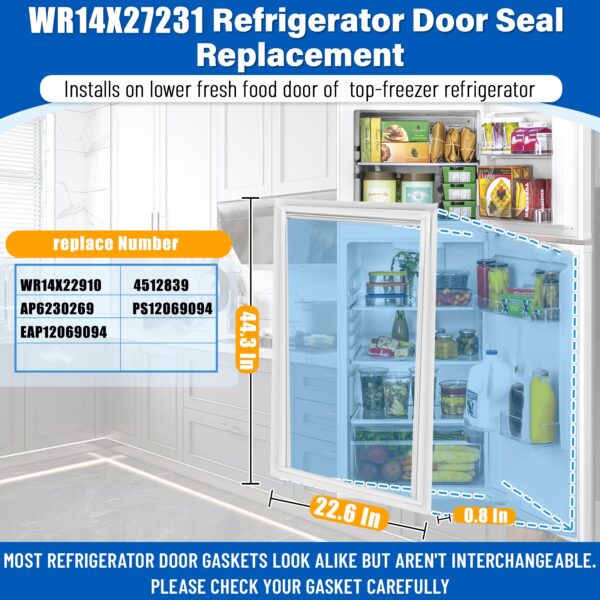 Upgraded WR14X27231 Refrigerator Door Gasket Replacement for GE Hotpoint - Image 3
