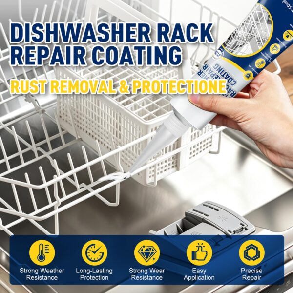 SENVEN Dishwasher Rack Repair Kit, Dishwasher-Safe, White 50ml Anti Rust, Waterproof & High Temperature Resistant Dishwasher Rack Coating Vinyl Repair, Appliance Touch Up Paint - Image 3