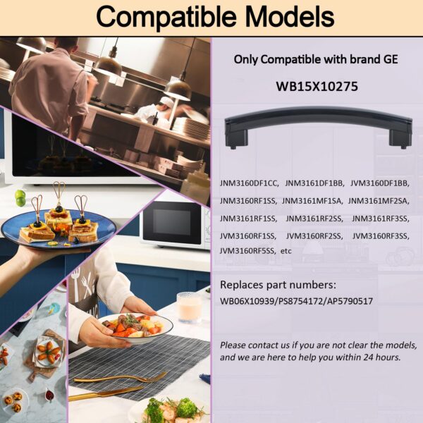 Upgrade Black WB15X10275 Microwave Oven Door Handle, Only Compatible with General Electric GE Microwave Oven Handle, Replacement Part for WB06X10939 PS8754172, Contains 2 Screws - Image 7