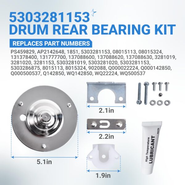 [Upgraded] BlueStars 5303281153 & 134503600 Dryer Rear Bearing - Image 7