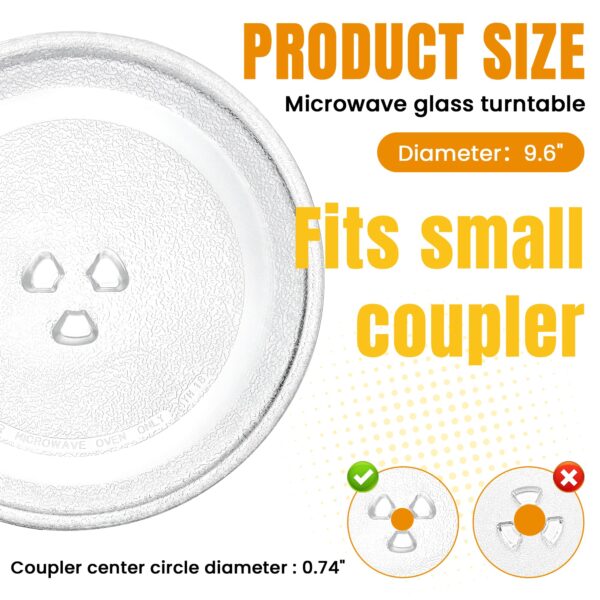 AMI PARTS Small 9.6" / 24.5cm Microwave Glass Plate Replacement - Image 2