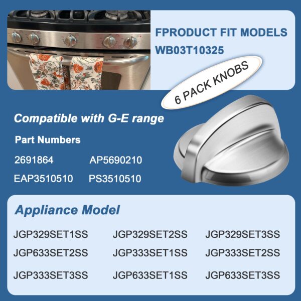 Fetechmate WB03T10325 Burner Control Knobs Fit for GE Electric Stove - Image 4