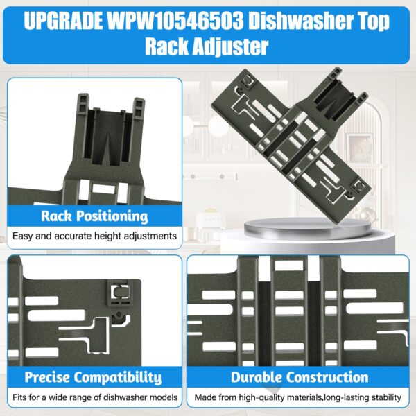 WPW10546503 Upper Rack Adjuster For Kitchenaid Dishwasher Replacement Parts - Image 5