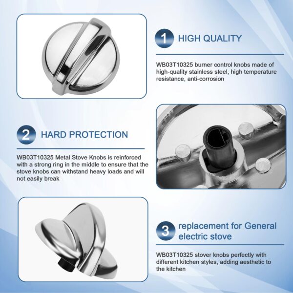 Fetechmate WB03T10325 Burner Control Knobs Fit for GE Electric Stove - Image 3