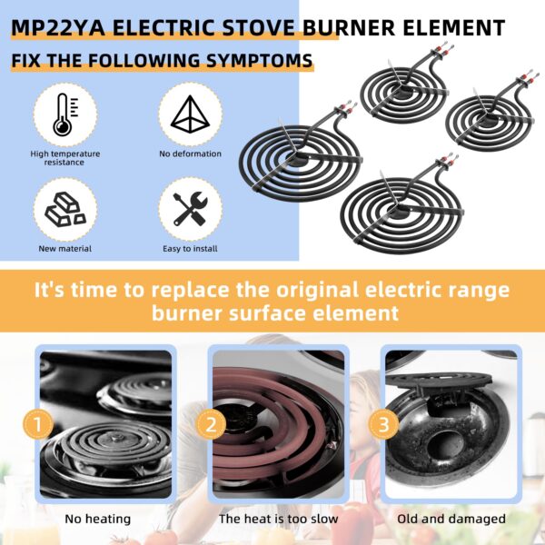 MP22YA Electric Stove Burner Element Set 2 pcs MP15YA 6" 2 pcs MP21YA 8" - Image 7