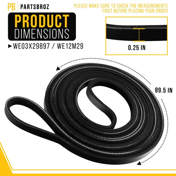 WE03X29897 WE12M29 Dryer Belt Drive fits for GE Whirlpool Kenmore AP7012633 - Image 3