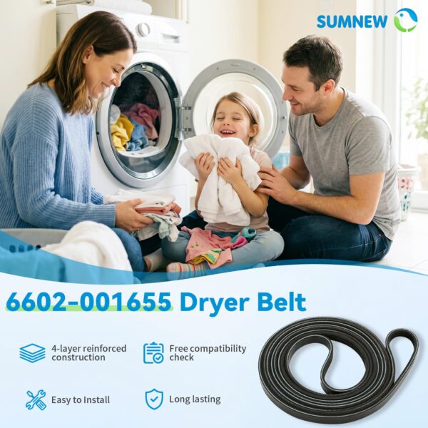 6602-001655 Dryer Belt Replacement Part Compatible with Samsung Dryers - Image 3