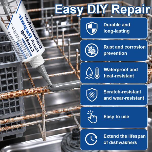 GDDP 50ml Gray Dishwasher Rack Repair Coating, Waterproof & Heat Resistant - Image 8