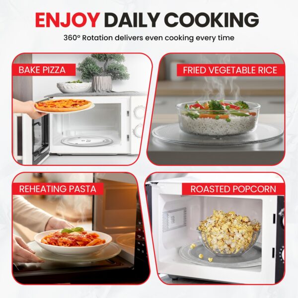 12.4" Toshiba Microwave Turntable Glass Plate + Roller Ring + Coupler Feet Kit – Replacement for EM131A5C-BS / EM131A5C-SS / ML2-EC10SA(BS) / ML-EM45PIT(BS), Panasonic, Emerson & Frigidaire Microwaves - Image 5