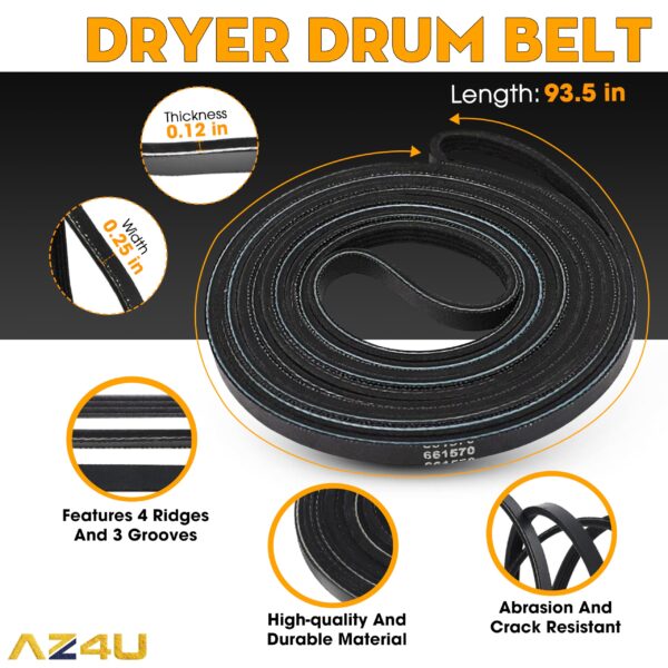 4392067 Dryer Repair Kit with Belt Pulley Rollers for Whirlpool Maytag - Image 7