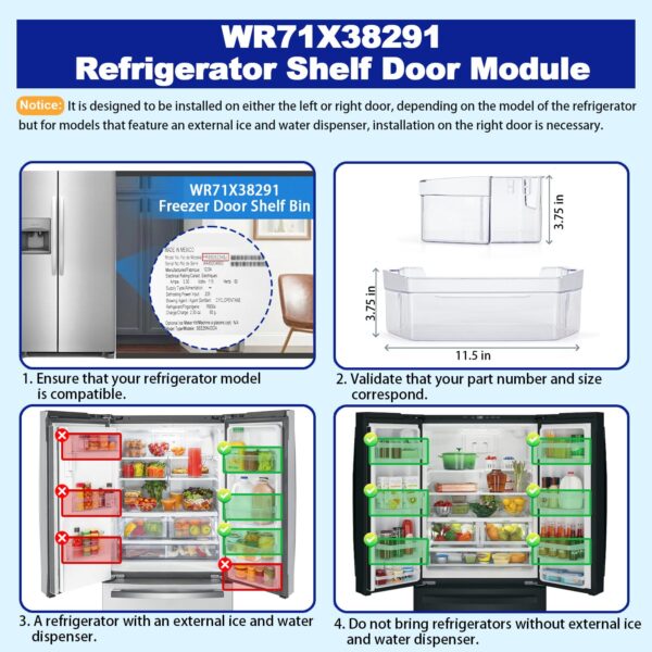 iouxvt WR71X38291 Refrigerator Door Shelf Bin - Image 5