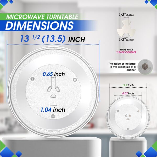 Microwave Plate Replacement 13.5 inch Fits 5304464116 Frigidaire Microwave Turntable Plate - Exact Replacement Microwave Glass Plate For Better Reheating and Cooking - Spinning Dish Tray For Oven - Image 2