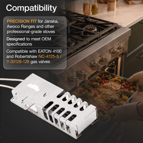 Awoco SiC DS041 Gas Range Oven Igniter for EATON 4100 Automatic Valve - Image 3