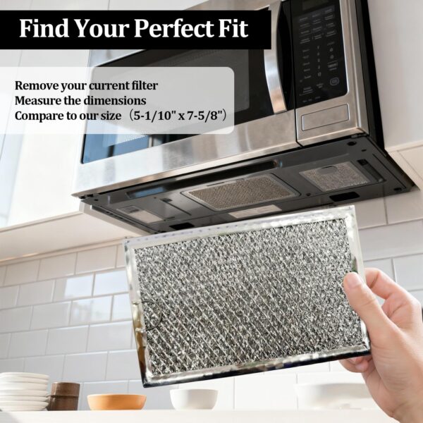 Microwave Grease Filter Replacement 5-1/8" x 7-5/8" Compatible with Over-the-Range Microwave Ovens (2 Pack） - Image 3
