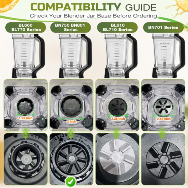 72oz Blender Pitcher Compatible with Ninja BN751 BN801 Blender - Image 2