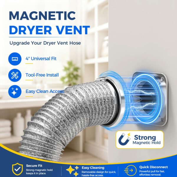 ALORAIR Magnetic Dryer Vent Connector Kit, 4-Inch Quick Connect, DV180 - Image 3