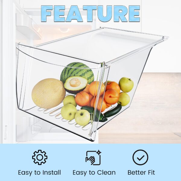 HECASA 240337103 240337102 Refrigerator Crisper Drawer Pan Replacement For
