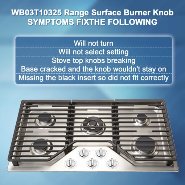 Fetechmate WB03T10325 Burner Control Knobs Fit for GE Electric Stove - Image 2