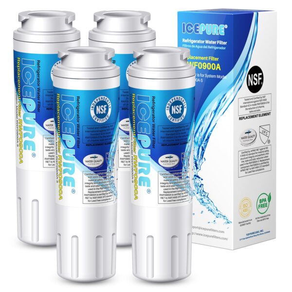 ICEPURE UKF8001 Replacement for Whirlpool Filter 4 EveryDrop EDR4RXD1 4Pack