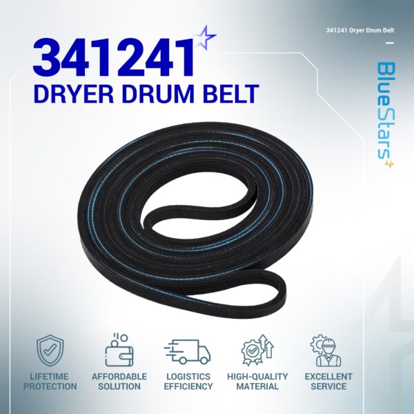[4-Pack] BlueStars 341241 Dryer Drum Belt Compatible with Whirlpool Kenmore - Image 5