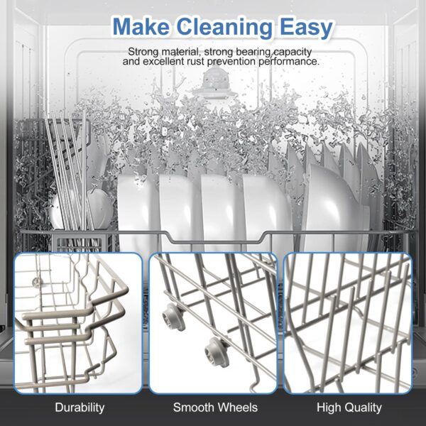 【2026 UPGRADED】DD82-01384A Dishwasher Lower Rack Replacement Parts Fit for Samsung Dishwaher DW80R2031US, DW80R2031UG, DW80N3030US, DW80N3030UB, DW80N3030UW, DW80M2020US, DW80CG4021SR, DW80CG4051SR