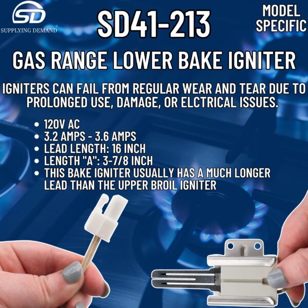 Supplying Demand 316489403 5304508786 Gas Range Lower Bake Igniter Replacement Model Specific Not Universal - Image 2