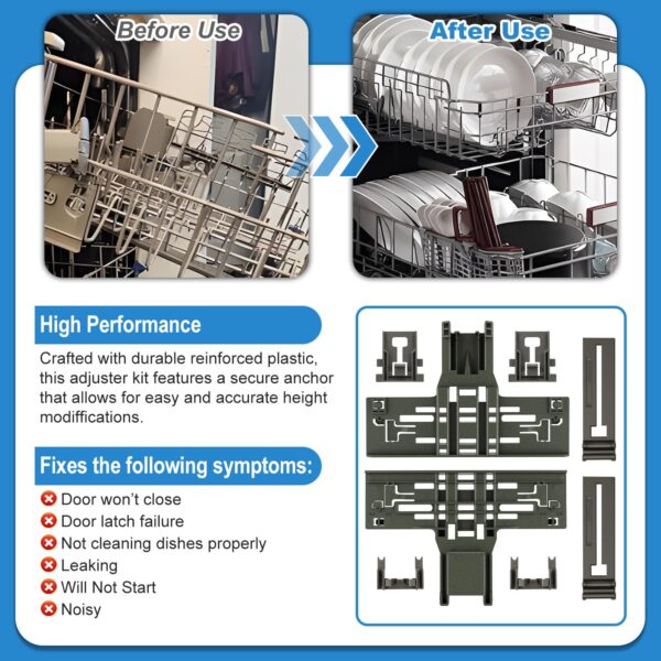UPGRADED KDTE334GPS0 KDTM354DSS4 KDPE234GPS0 W10306646 Upper Rack Adjuster - Image 3