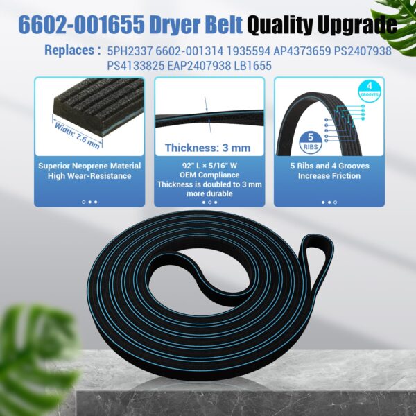 Upgraded Sam-Sung Dryer Repair Kit for DC97-16782A Samsung Dryer Roller - Image 5