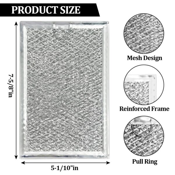 Microwave Grease Filter Replacement 5-1/8" x 7-5/8" Compatible with Over-the-Range Microwave Ovens (2 Pack） - Image 2