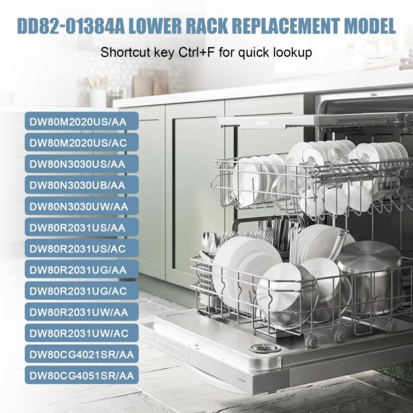DW80R2031US/DW80M2020US Lower Rack Compatible with Samsung Dishwashers