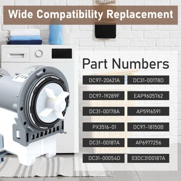 PX3516-01 Washer Drain Pump for Samsung DC31-00054D DC31-00187A WF45T6000AW - Image 2