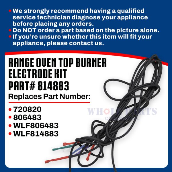 Whole Parts Upgraded Commercial Oven Top Burner Electrode Kit Part# 814883 - Image 2