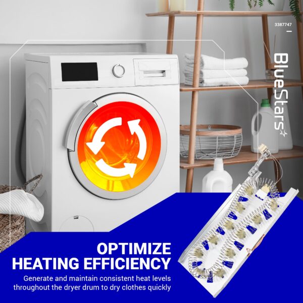 BlueStars 2 Packs 3387747 W11344457 Dryer Heating Element – Compatible with Whirlpool Kenmore Maytag KitchenAid Dryers – Replaces WP3387747 PS11741416 AP6008281 W11045584 80003 MEDC700VW0 GEW9200lW1 - Image 3