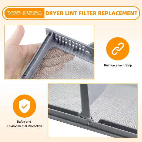AMI PARTS DC97-16742A Dryer Lint Filter Case Screen Replacement Parts - Image 7