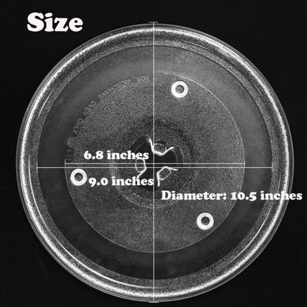10 1/2 Inches Replacement Microwave Glass Plate Compatible with Hamilton Beach 252100500497, HB-P90D23, Microwave Glass Turntable Compatible with GE, Sunbeam, Emerson P23, Replace Part #252100500497 - Image 2
