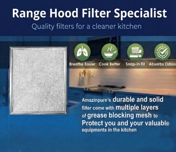 Amazinpure 4X Range Hood Vent Filter 10.5" x 8.75" for Broan 97006931 BP29 - Image 5
