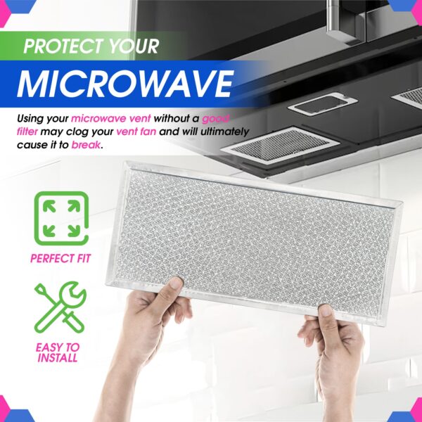 Bagean Microwave Filter 5.8"x12.9" Fits Whirlpool W10208631A Grease Filters - Image 3